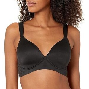 Bali Women's Comfort Revolution Soft Touch Wireless Support Bra - Small - Black